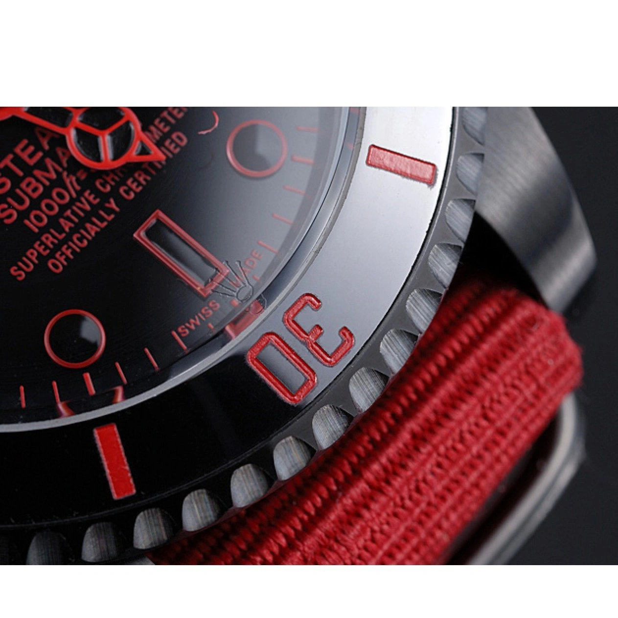 Aaa replica watch Nylon Stealth 622010 Submariner Red Rolex Strap 1014